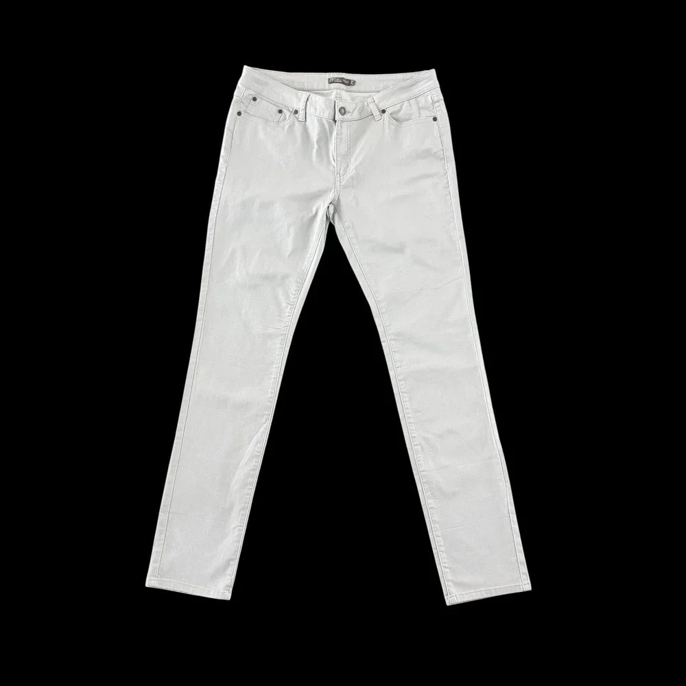 prAna Kara Low Rise Straight Leg Fitted Jeans 12/31 Tall Grey Organic Gorpcore